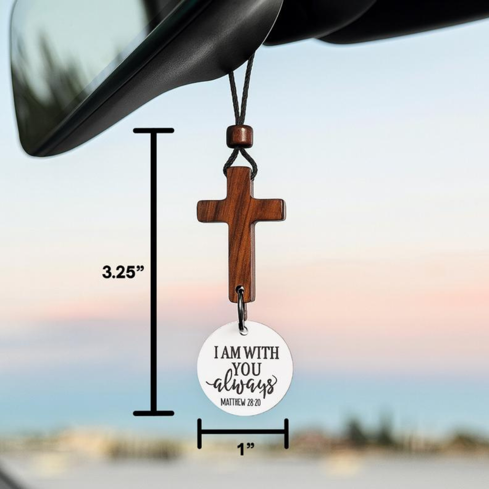 Daily Verse Rearview Mirror Cross Ornament