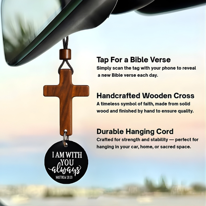 Daily Verse Rearview Mirror Cross Ornament