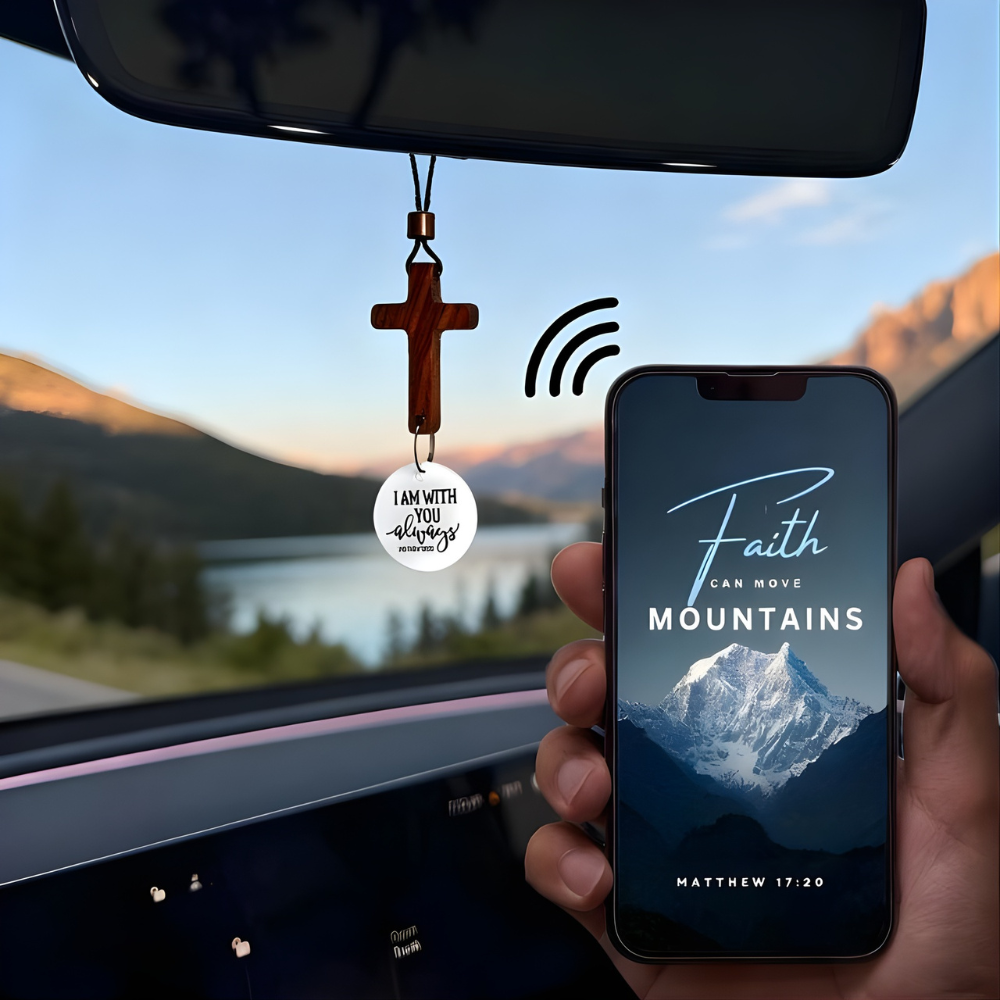 Daily Verse Rearview Mirror Cross Ornament