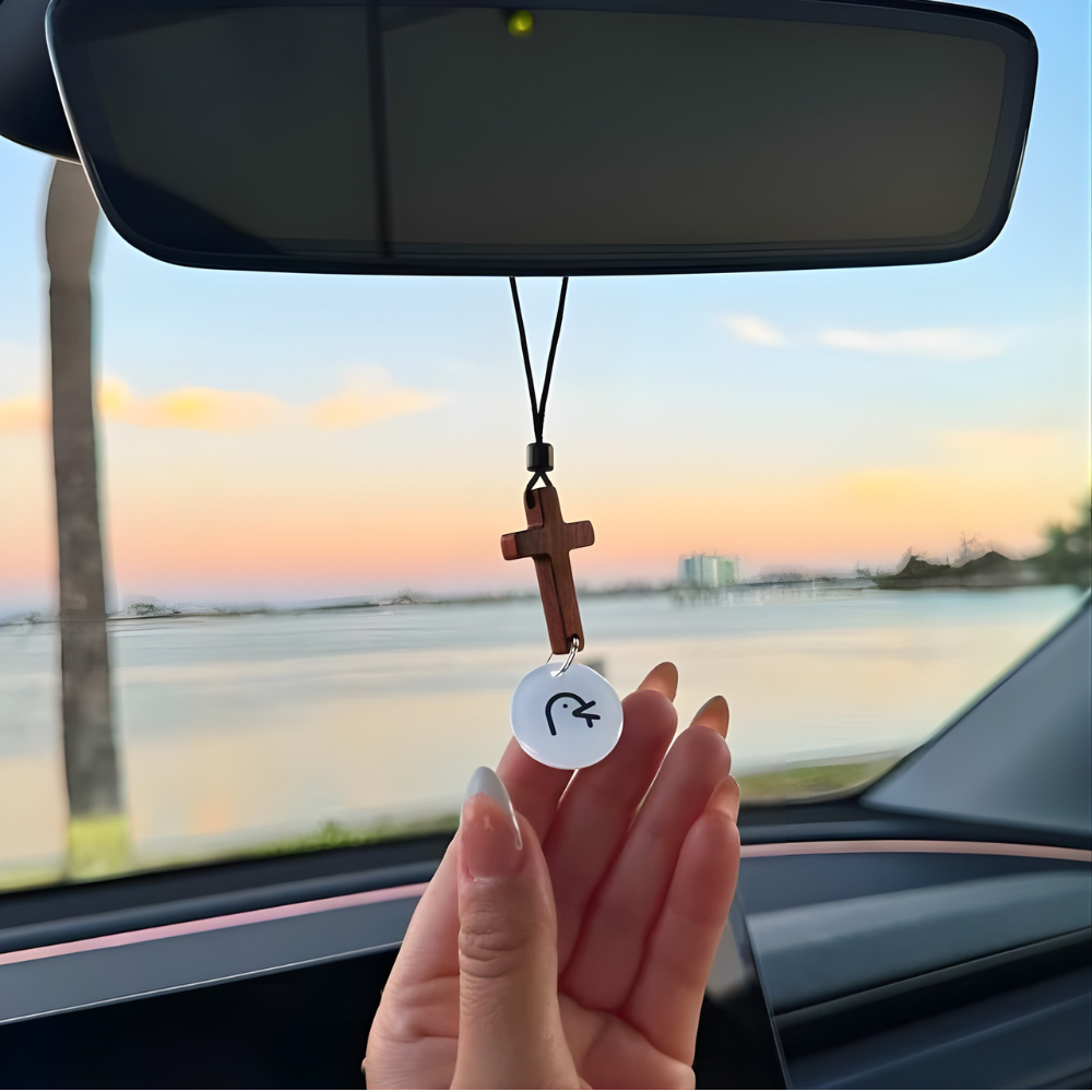 Daily Verse Rearview Mirror Cross Ornament