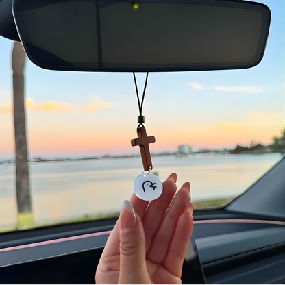 Daily Verse Rearview Mirror Cross Ornament