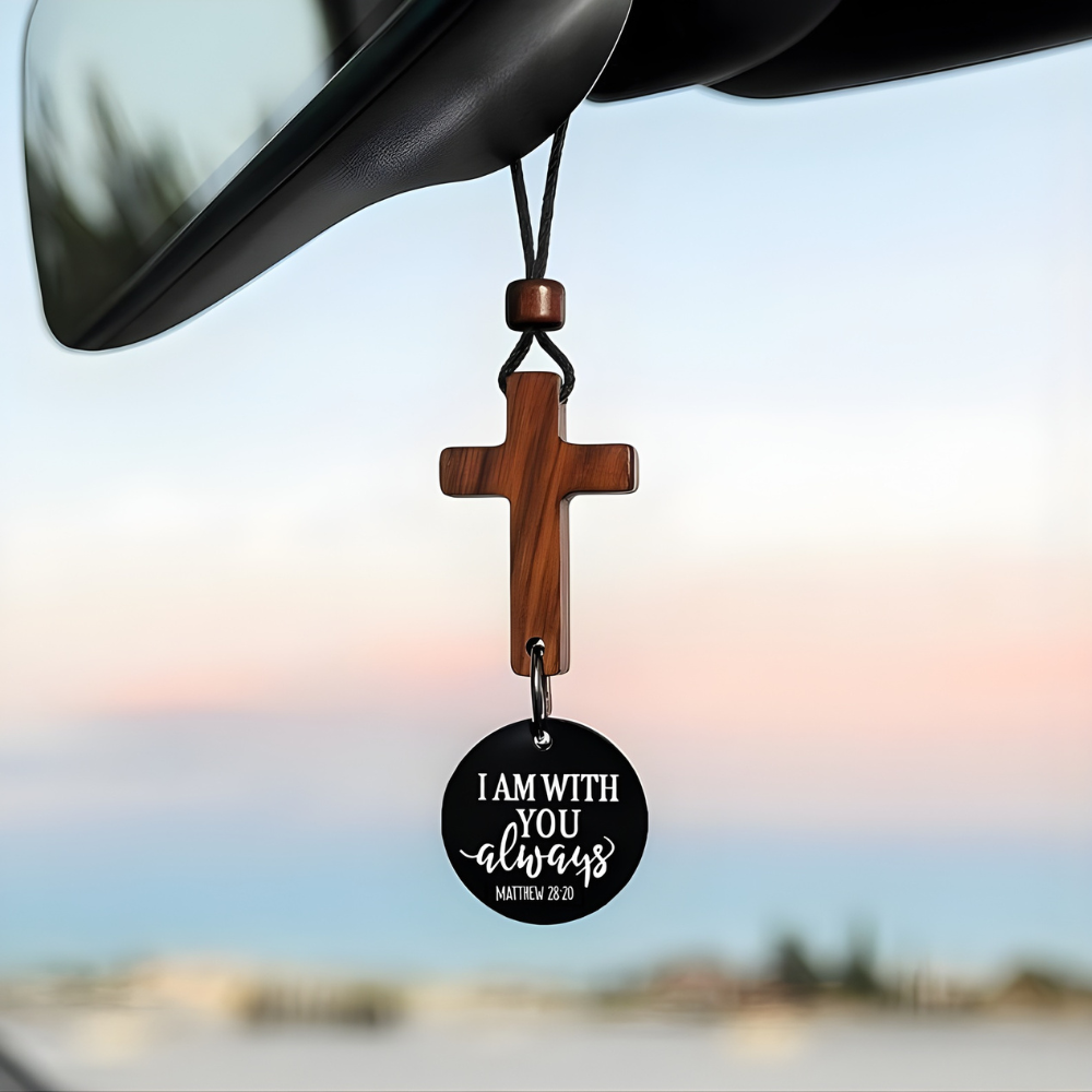 Daily Verse Rearview Mirror Cross Ornament