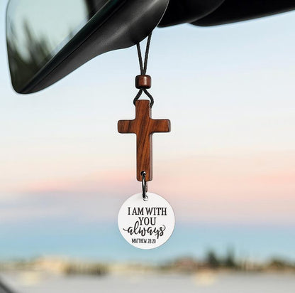 Daily Verse Rearview Mirror Cross Ornament